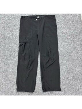 Alo Yoga Low Rise Megastar Black Cargo Pants Bungee Waist Baggy Womens sz Medium